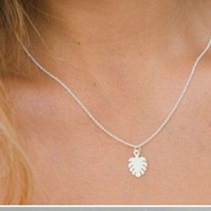 🌴 Misha Hawaii Palm Leaf Silver Necklace Chain & Charm 18" NEW